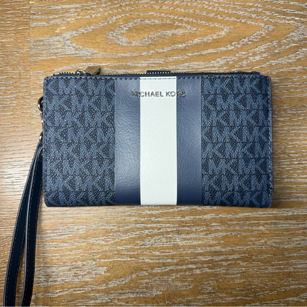 Michael Kors Navy Textured Wristlet